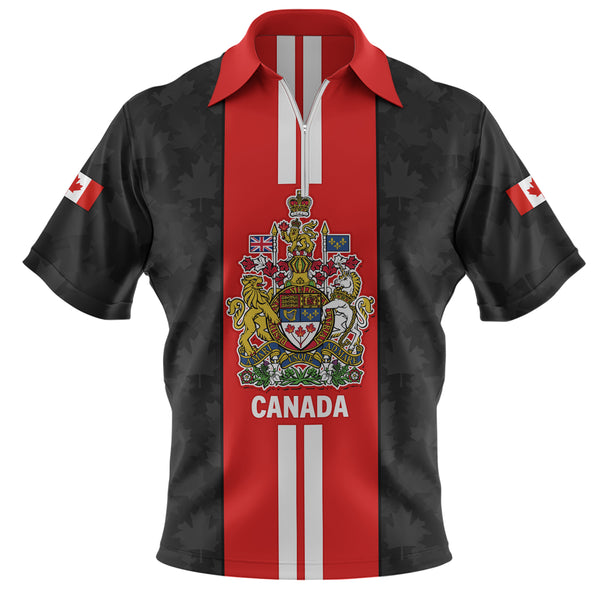 Canada Zip Polo Shirt Coat of Arms Classic Edition