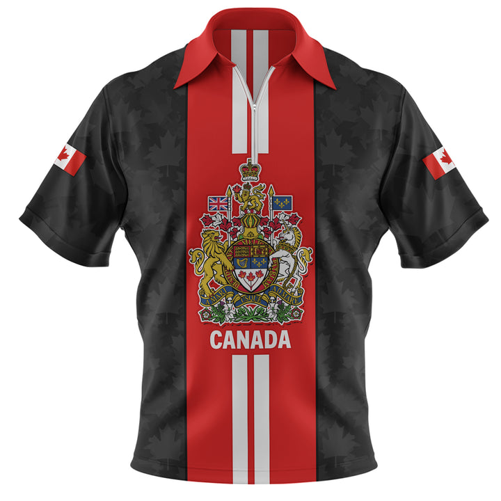 Canada Zip Polo Shirt Coat of Arms Classic Edition