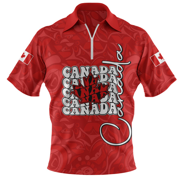 Canada Zip Polo Shirt Roots Of The North