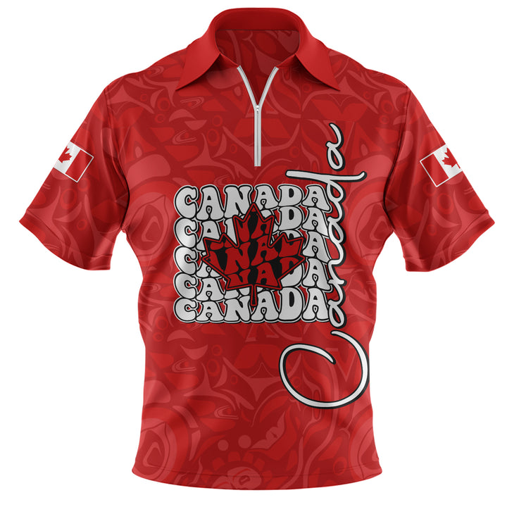 Canada Zip Polo Shirt Roots Of The North