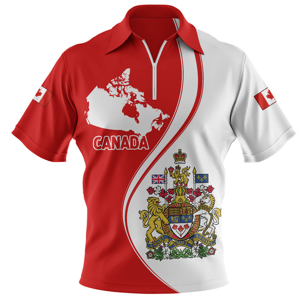 Canada Zip Polo Shirt Heritage Of the Maple Land