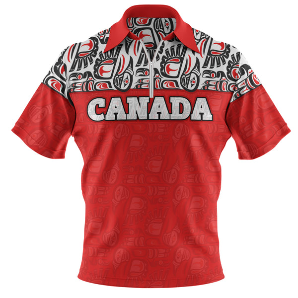 Canada Zip Polo Shirt Haida Voices Of The North
