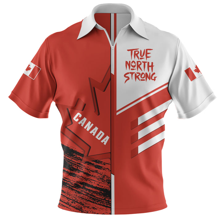 Canada Zip Polo Shirt Canada Maple Streetwear