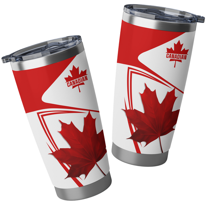 Canada Tumbler Custom Canada Maple Leaf Red And White