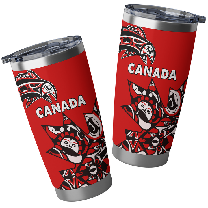 Canada Tumbler Canada Maple Leafs Haida Spirit Pattern